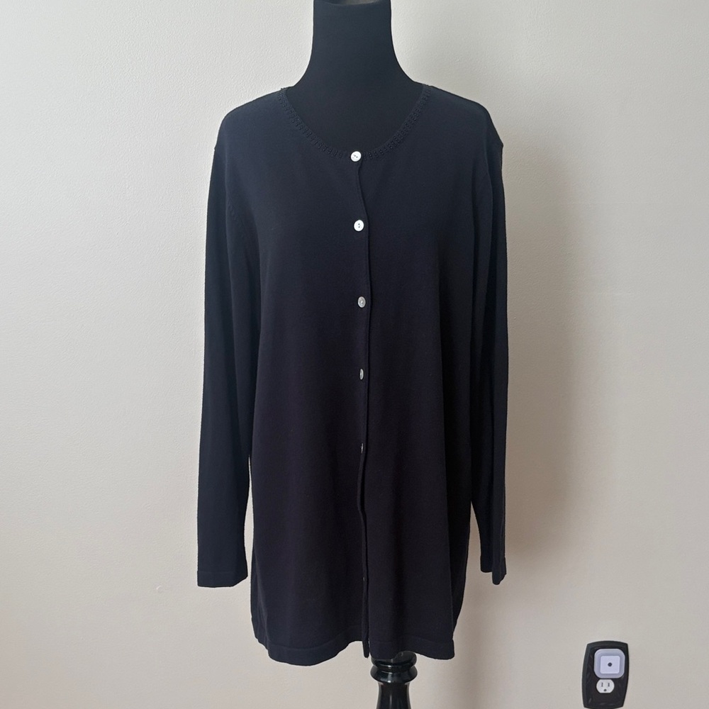 Black Maternity Button-Up Cardigan